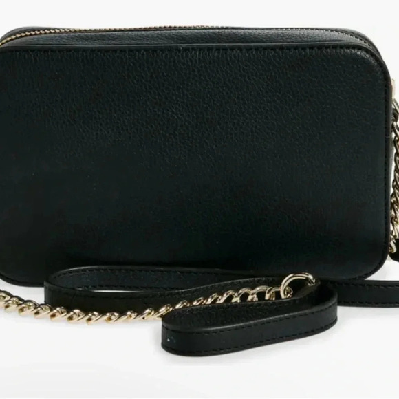 Vince Camuto Black Crossbody Bag. Faux Leather w/ Chain Detail Strap. - Picture 2 of 5